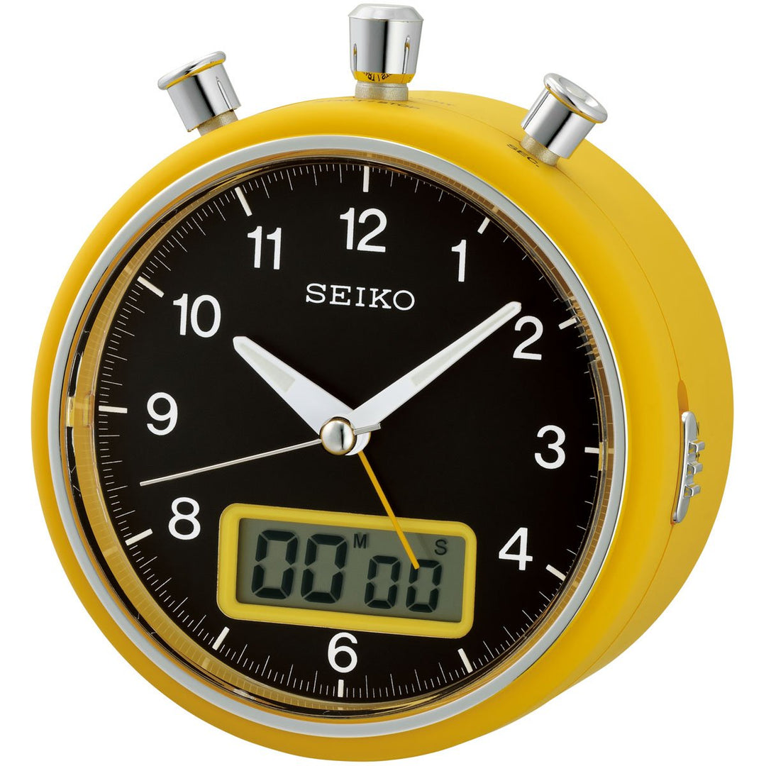 Seiko Pace Analog with Digital Stopwatch Countdown Alarm Clock 13cm QHE114-Y 1