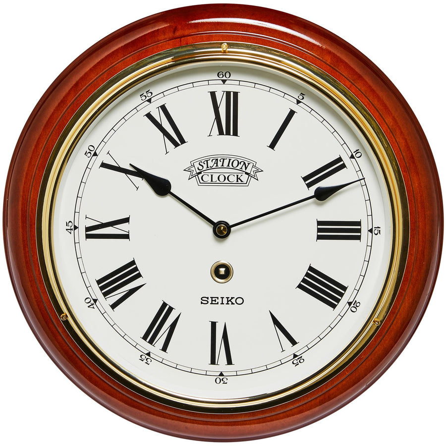 Seiko Prestyn Wooden Wall Clock 32cm QXA143-B 1