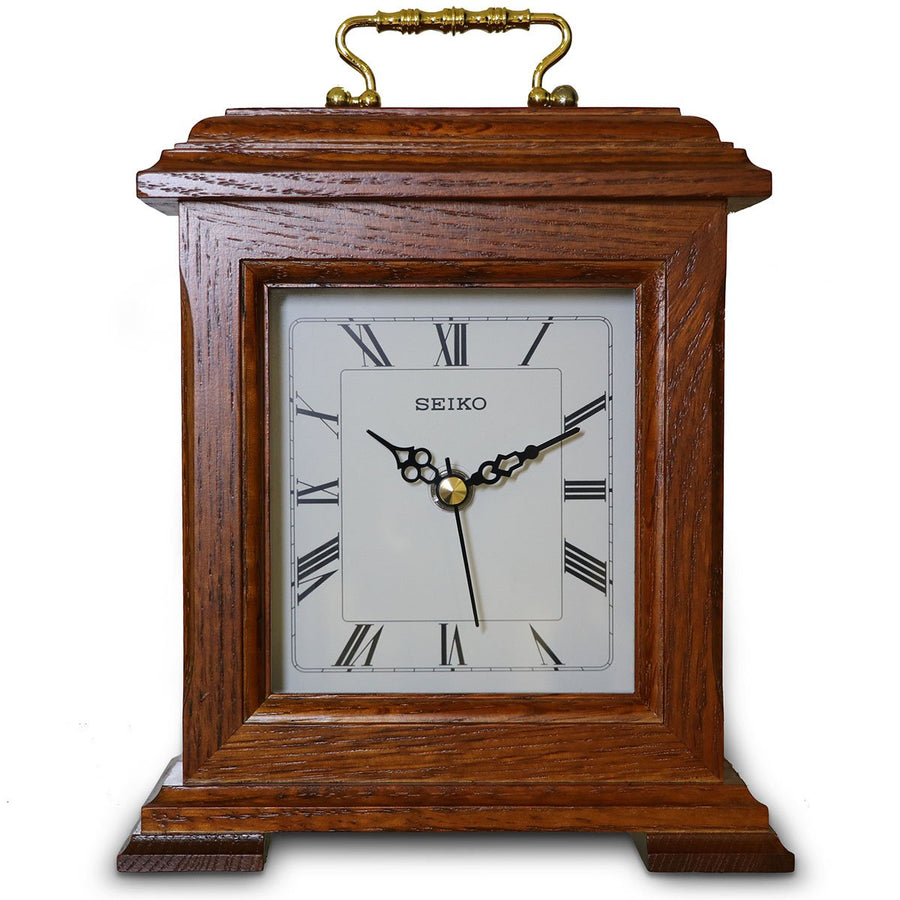 Seiko Radley Oak Wood Carriage Mantel Clock 24cm QXG337-Z 1