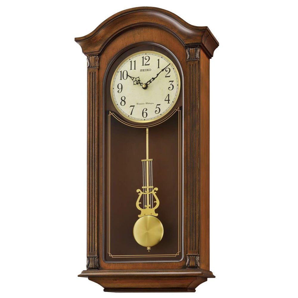 Seiko Ramsey Wooden Pendulum Chiming Wall Clock 63cm QXH066-B 1