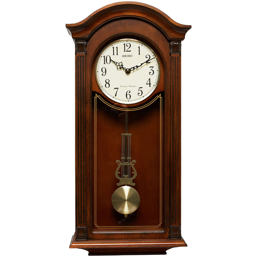 Seiko Ramsey Wooden Pendulum Chiming Wall Clock 63cm QXH066-B 2