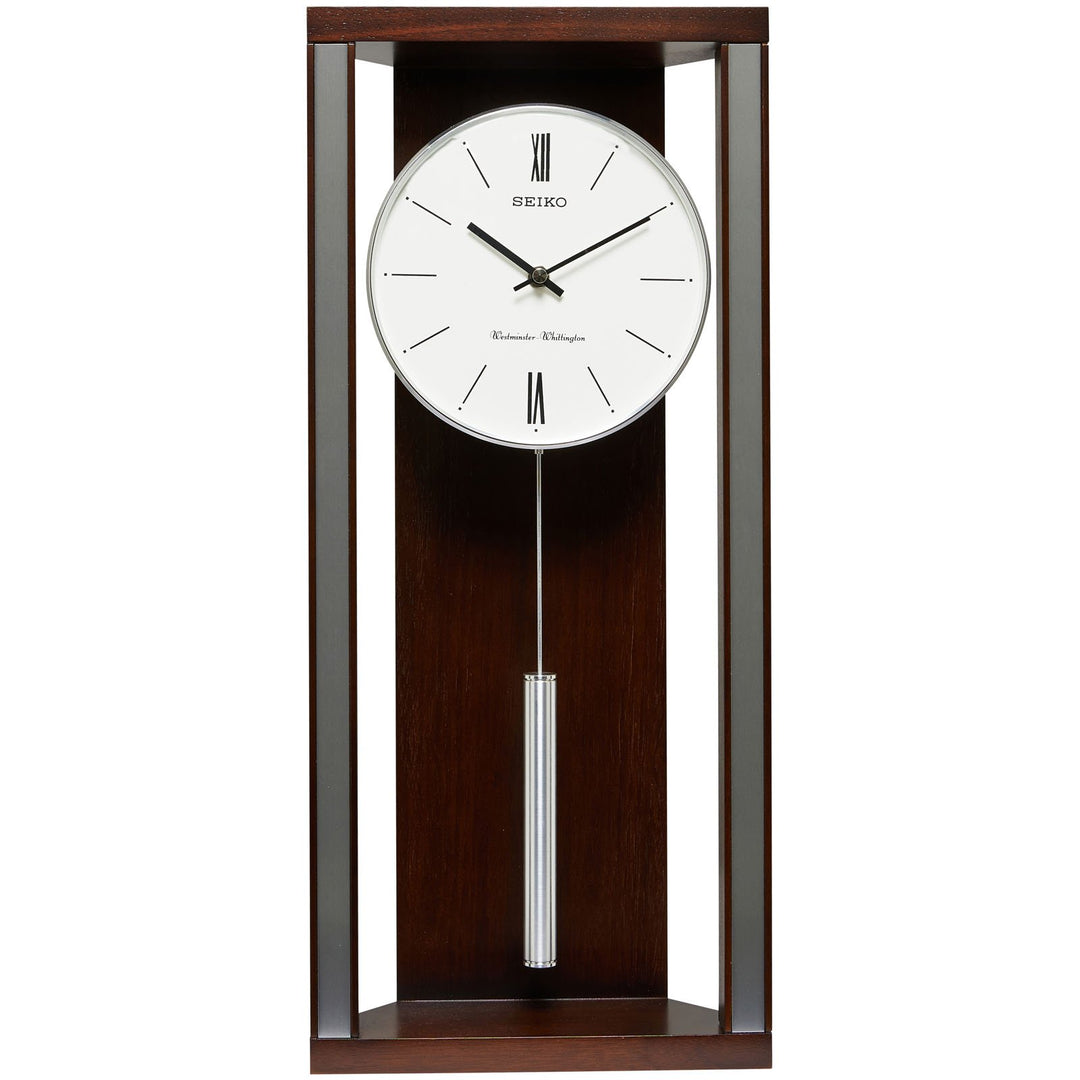 Seiko Rayden Wooden Pendulum Chiming Wall Clock 65cm QXH068-B 2
