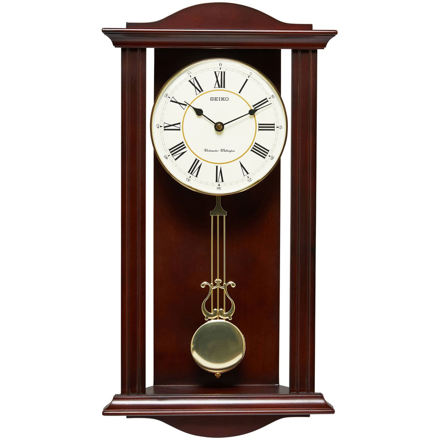 Seiko Reyes Wooden Pendulum Chiming Wall Clock 57cm QXH072-B 2
