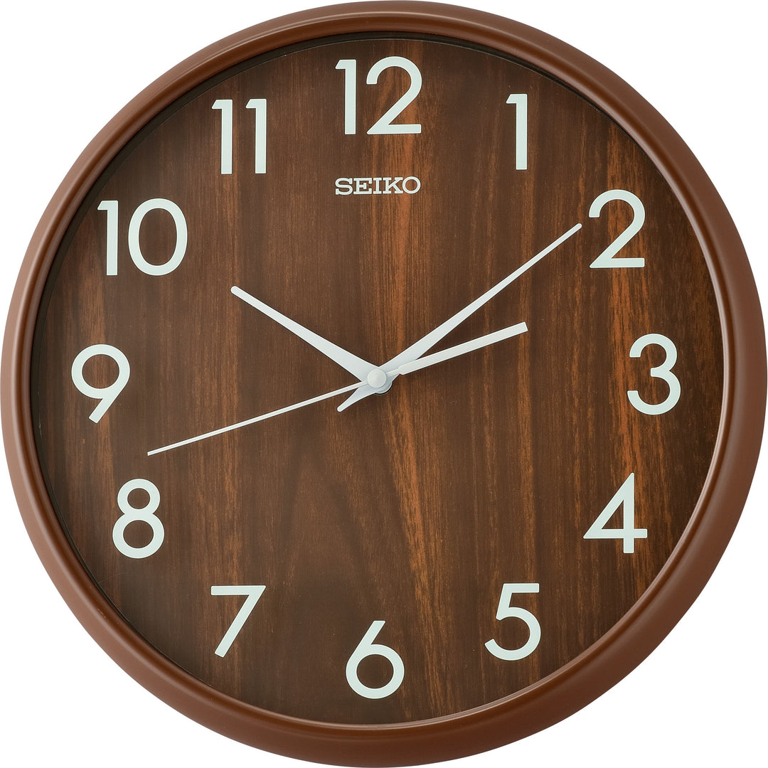 Real Silent Sweep Movement Plastic Designer Wall Clock (33 x 33 x 4 cm,  Brown)