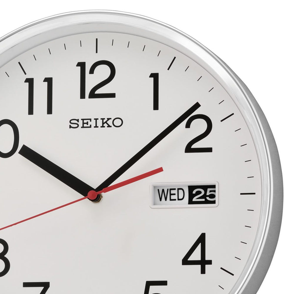 Seiko Ridley Day Date Calendar Wall Clock 31cm QXF104-S 2