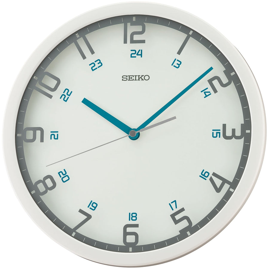 Seiko Roche Floating Numbers 24 Hour Wall Clock Matt White 31cm QXA789-W 1