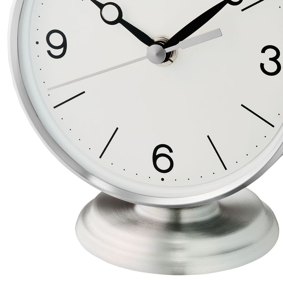 Seiko Rome Aluminium and Wood Desk Clock Silver Black 14cm QXG150-S 3