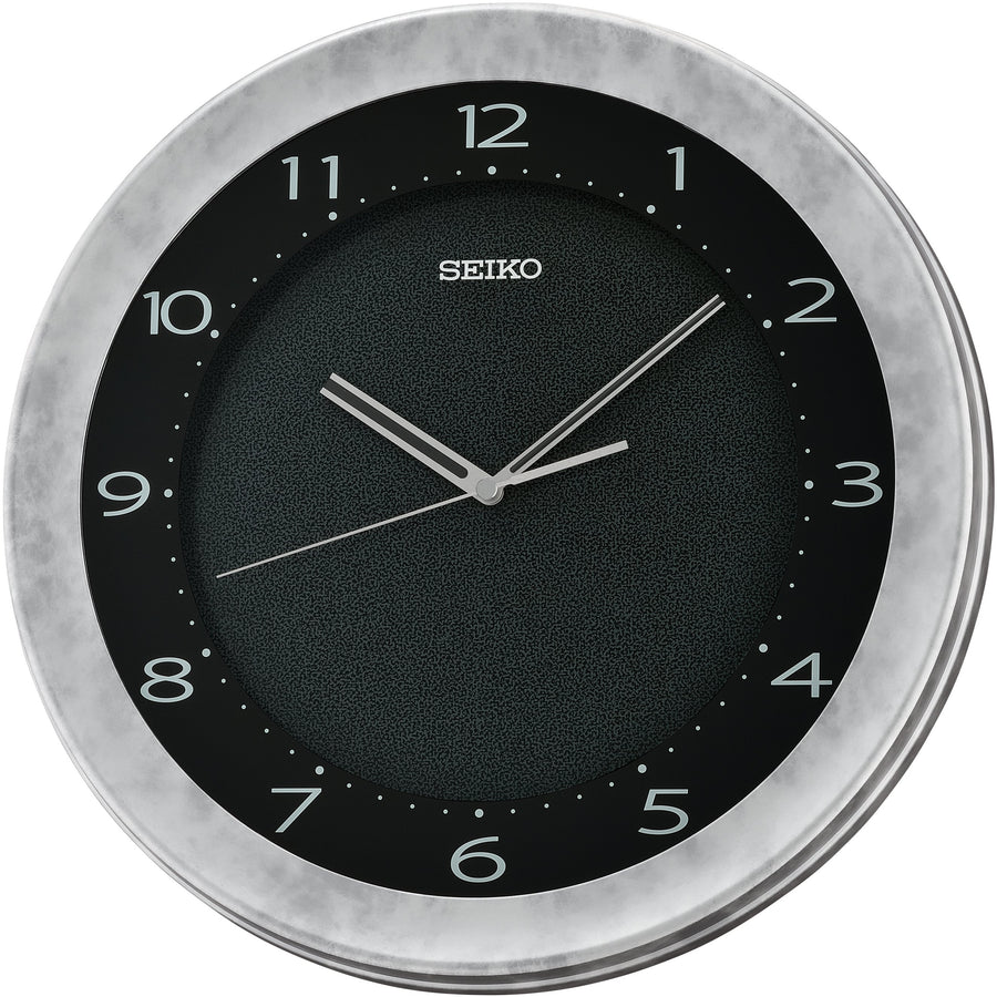 Seiko Sloane Marble Pattern Wall Clock Silver 37cm QXA817-S 1