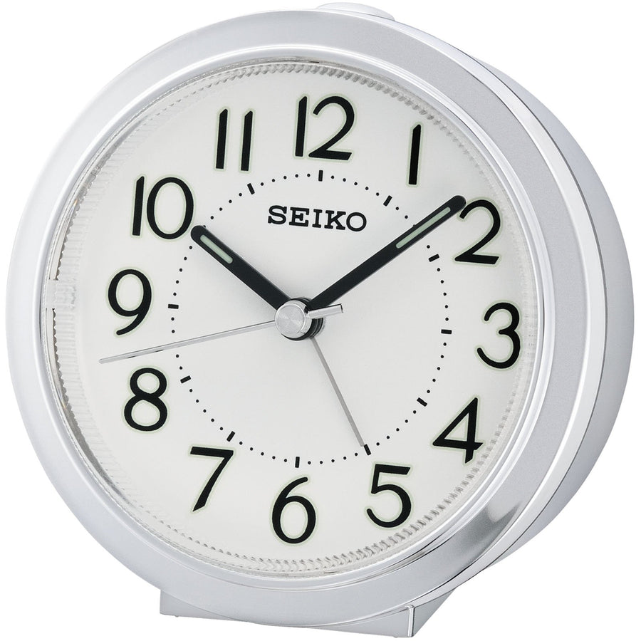Seiko Thompson Alarm Clock Silver 9cm QHE146-S 1