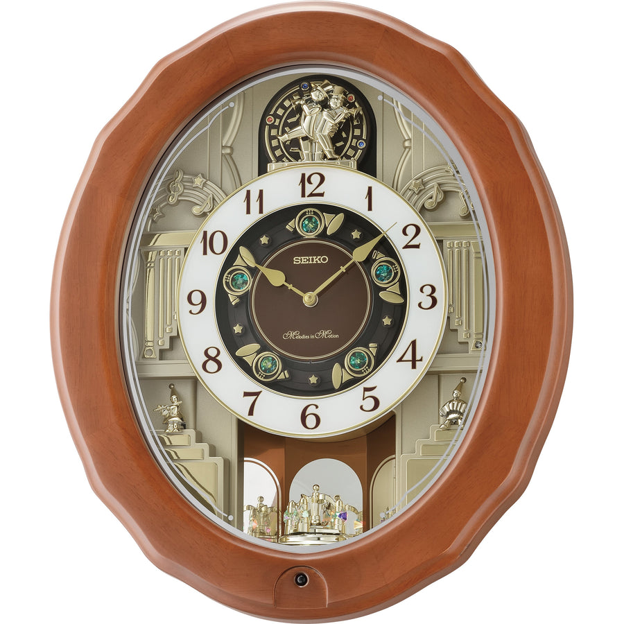 Seiko Valencia Melodies In Motion Rotating Wall Clock 49cm QXM604-B 1