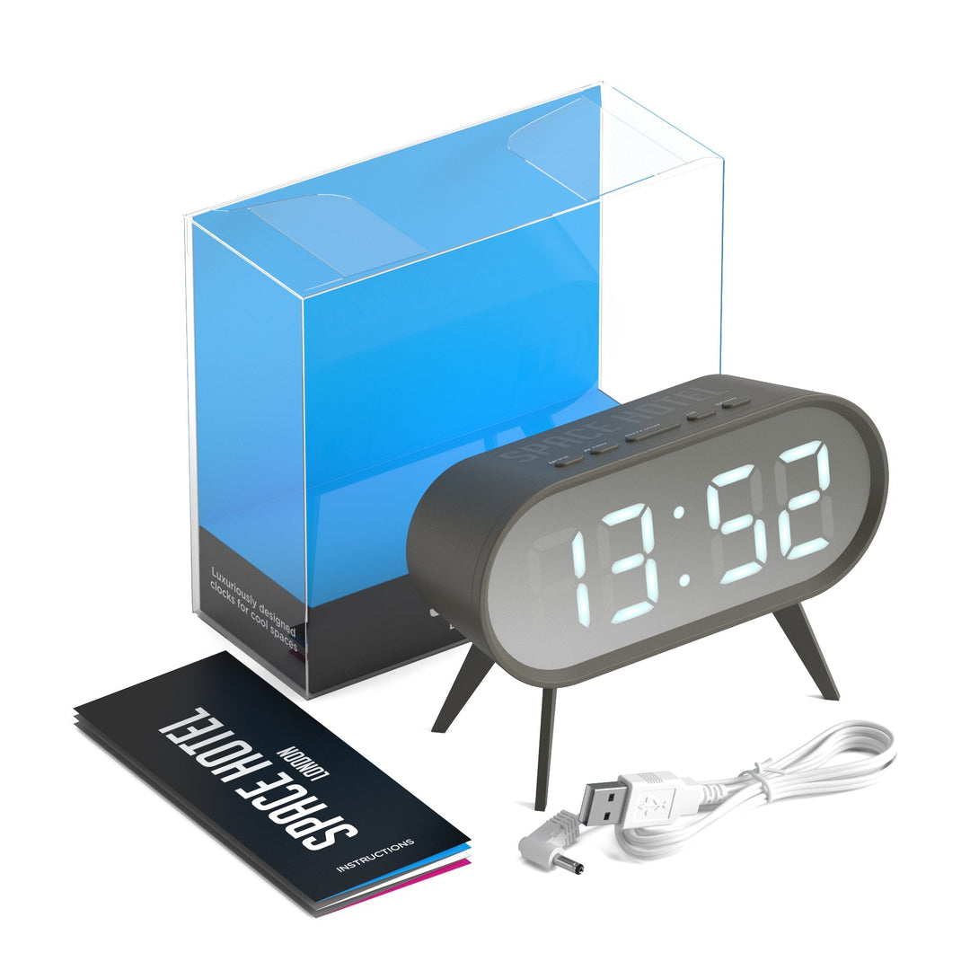 Space Hotel Cyborg Digital LED Alarm Clock Grey 14cm NGSH-CYBO-S1-GY 4