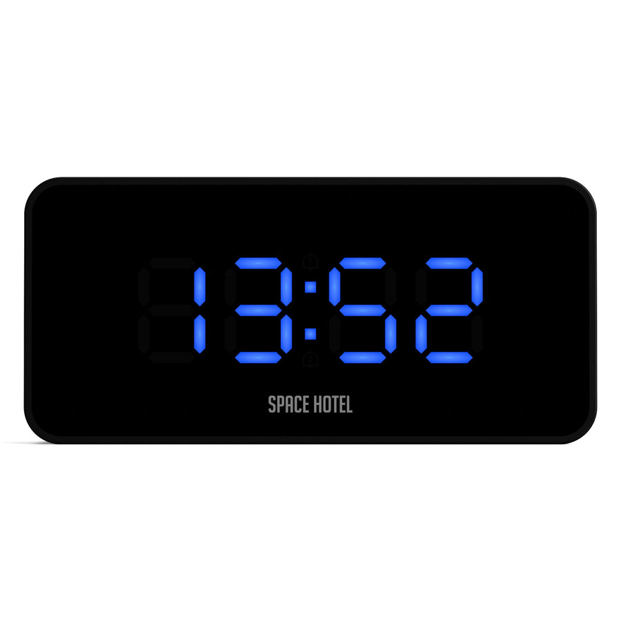 Space Hotel Hypertron Digital LED Alarm Clock Black and Blue 13cm NGSH-HYPE-BL1-K 1
