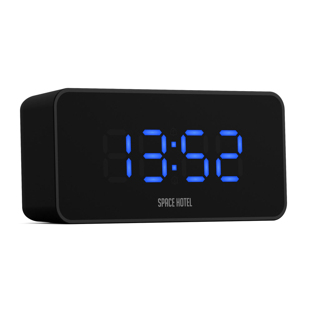 Space Hotel Hypertron Digital LED Alarm Clock Black and Blue 13cm NGSH-HYPE-BL1-K 2