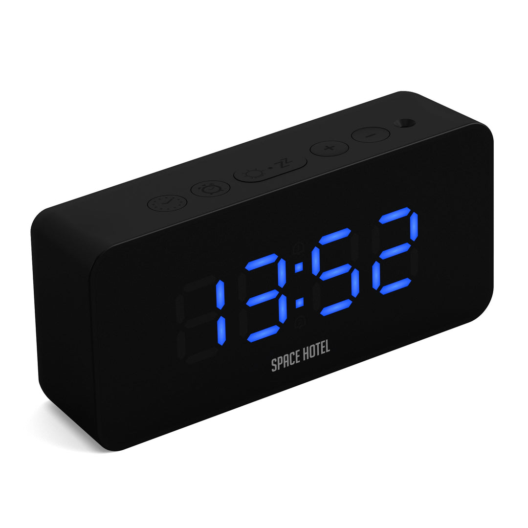 Space Hotel Hypertron Digital LED Alarm Clock Black and Blue 13cm NGSH-HYPE-BL1-K 3