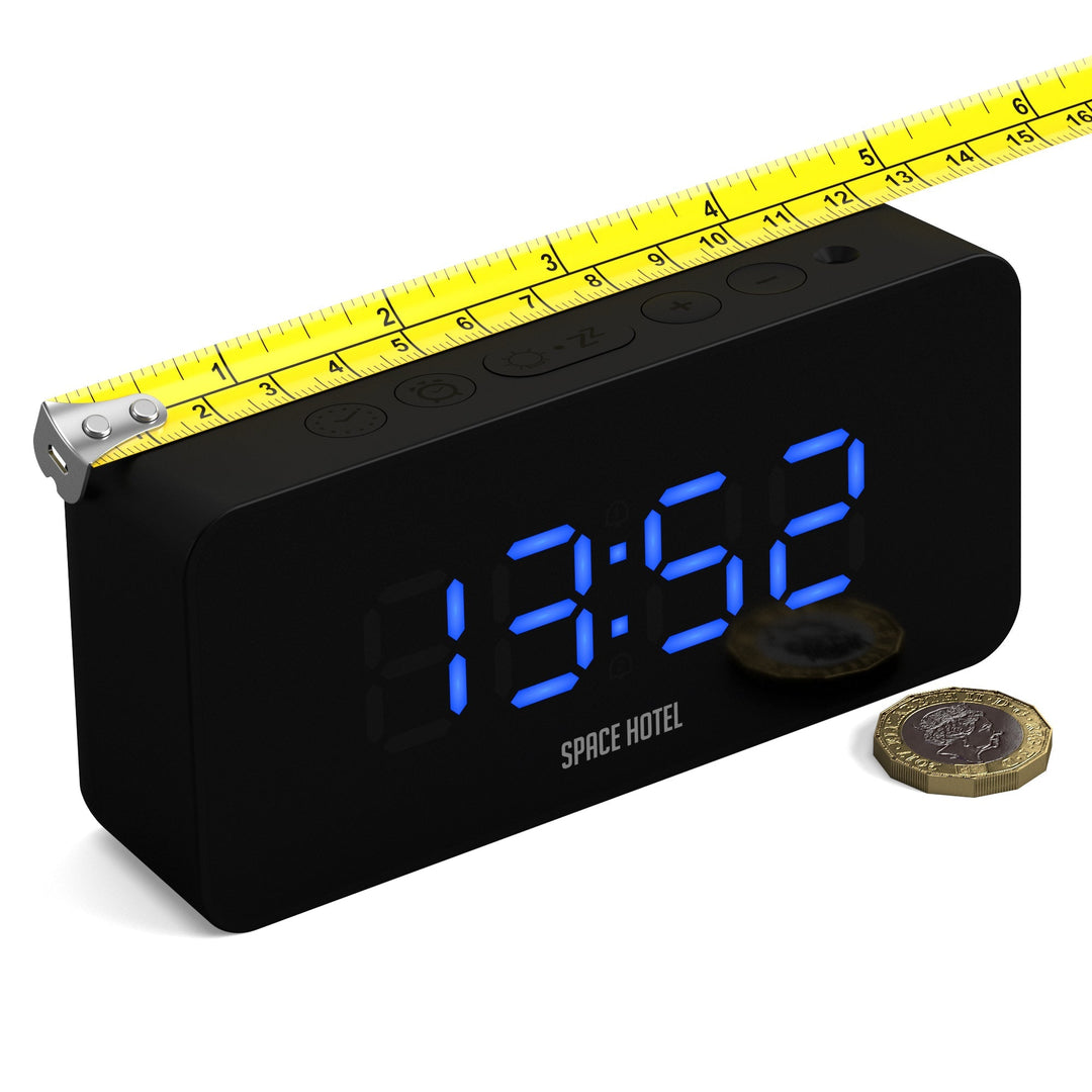 Space Hotel Hypertron Digital LED Alarm Clock Black and Blue 13cm NGSH-HYPE-BL1-K 4