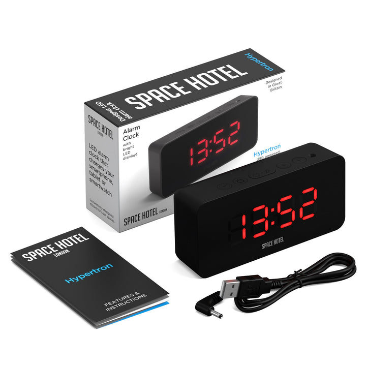 Space Hotel Hypertron Digital LED Alarm Clock Black and Red 13cm NGSH-HYPE-R1-K 5