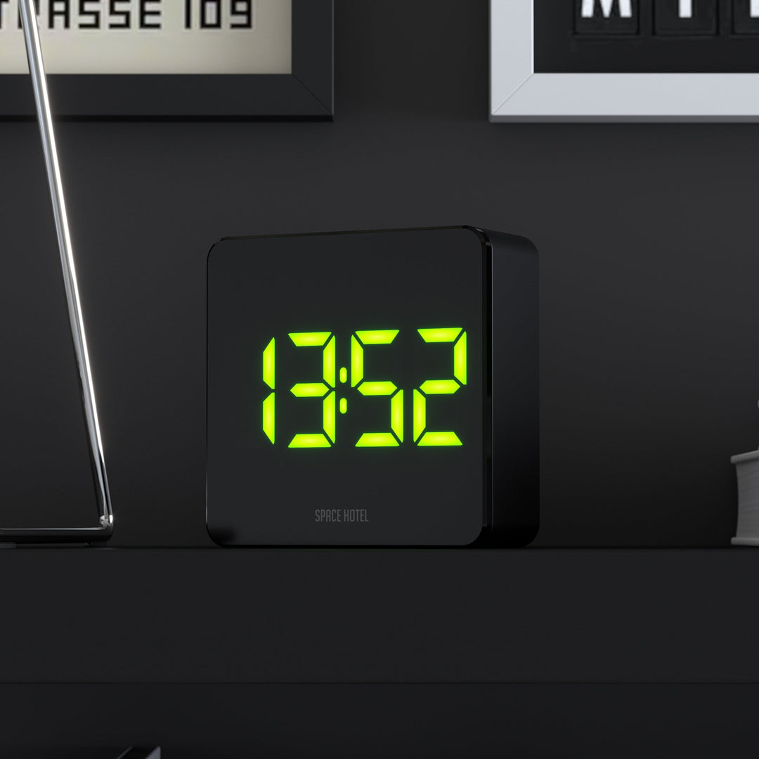 Space Hotel Orbatron Digital LED Alarm Clock Black and Green 10cm NGSH-ORB-G1-K 10