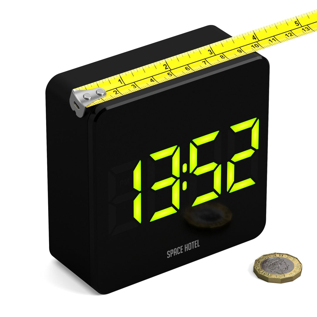 Space Hotel Orbatron Digital LED Alarm Clock Black and Green 10cm NGSH-ORB-G1-K 3