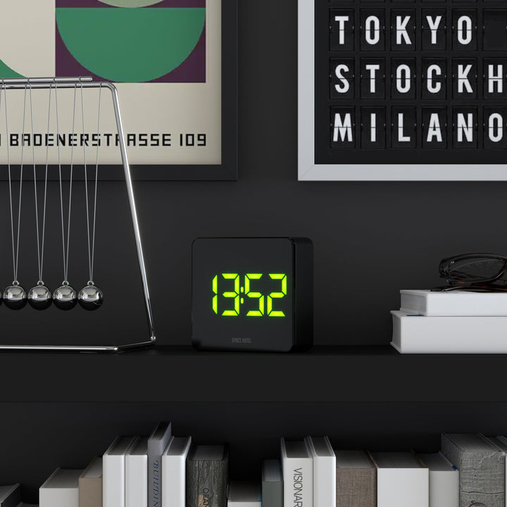 Space Hotel Orbatron Digital LED Alarm Clock Black and Green 10cm NGSH-ORB-G1-K 7