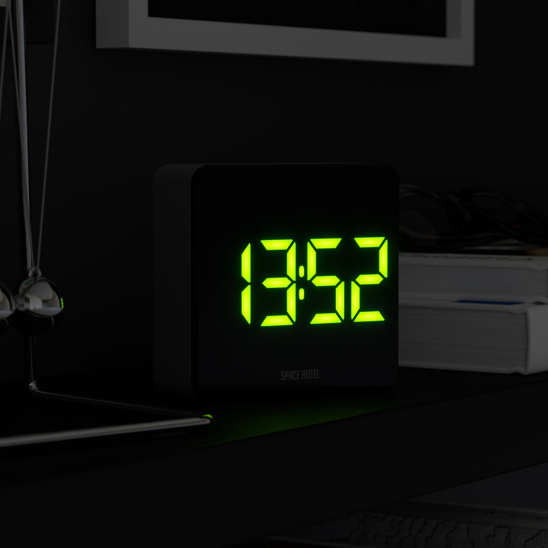 Space Hotel Orbatron Digital LED Alarm Clock Black and Green 10cm NGSH-ORB-G1-K 8