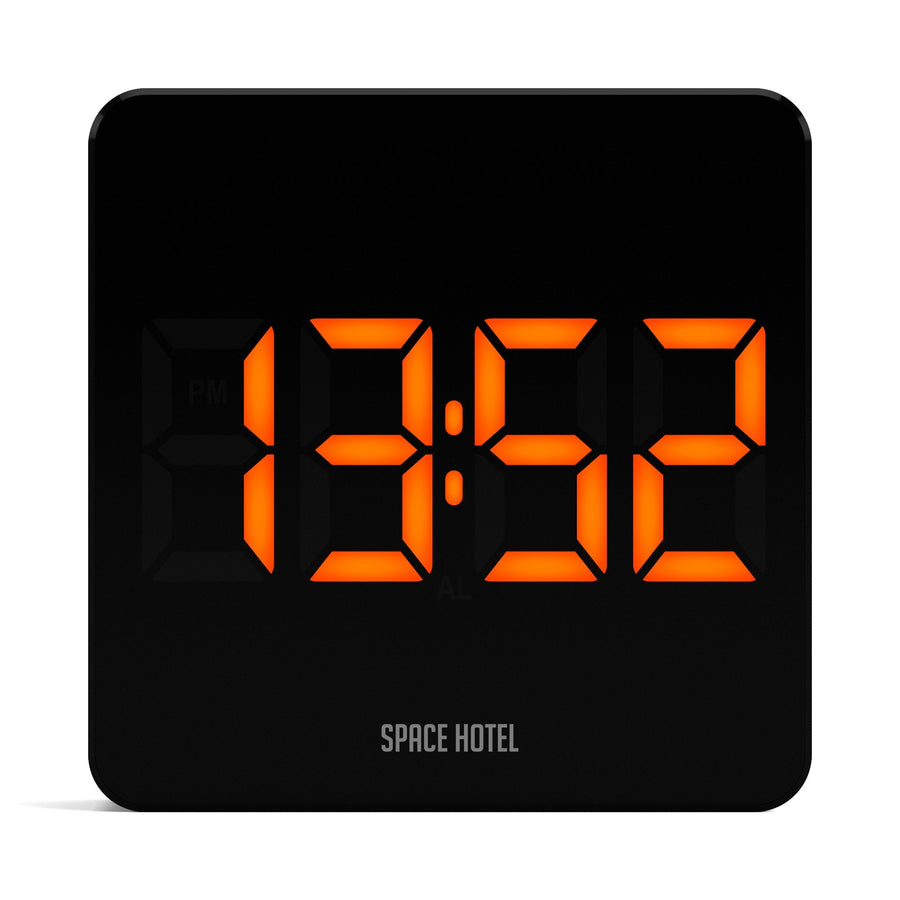 Space Hotel Orbatron Digital LED Alarm Clock Black and Orange 10cm NGSH-ORB-O1-K 1