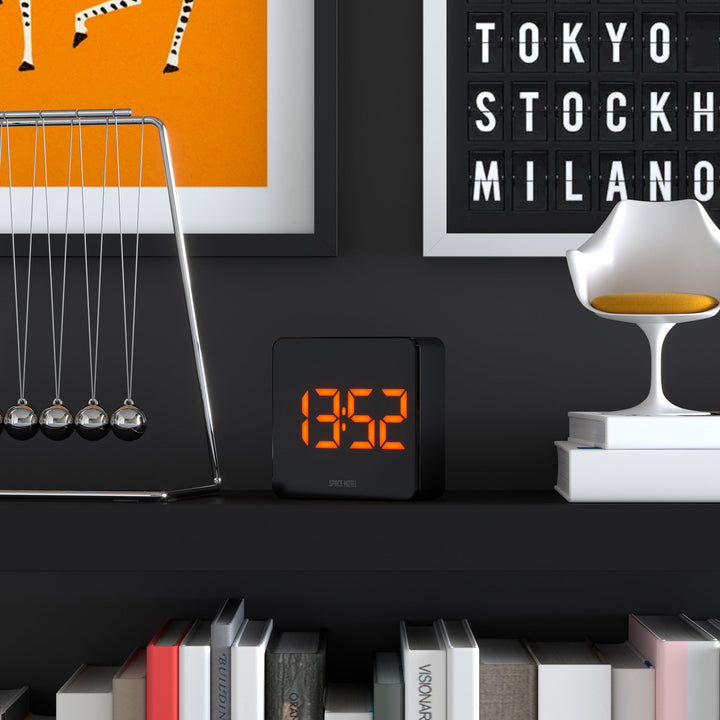 Space Hotel Orbatron Digital LED Alarm Clock Black and Orange 10cm NGSH-ORB-O1-K 6
