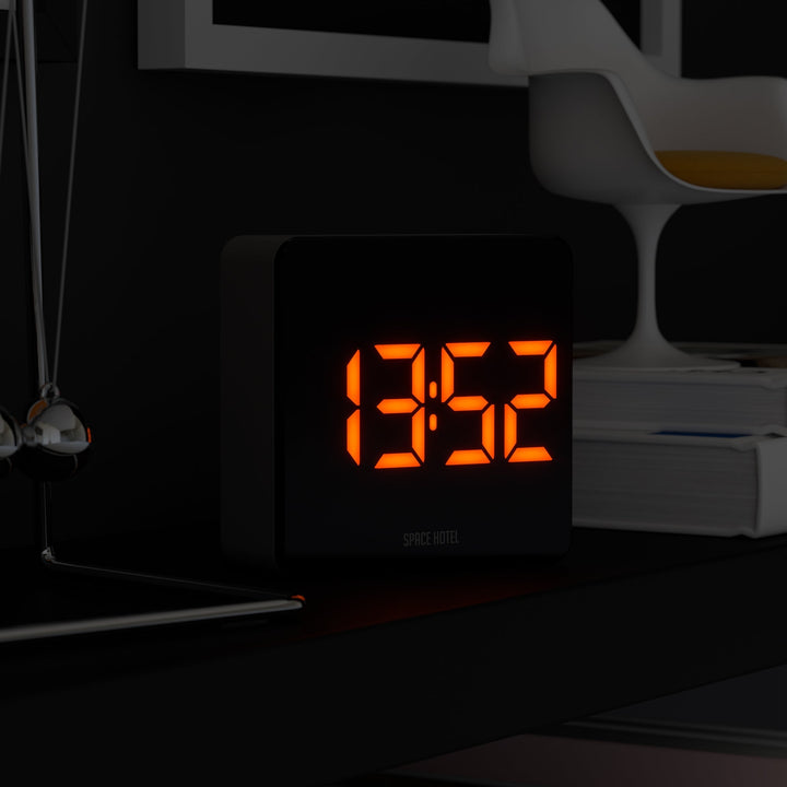 Space Hotel Orbatron Digital LED Alarm Clock Black and Orange 10cm NGSH-ORB-O1-K 9