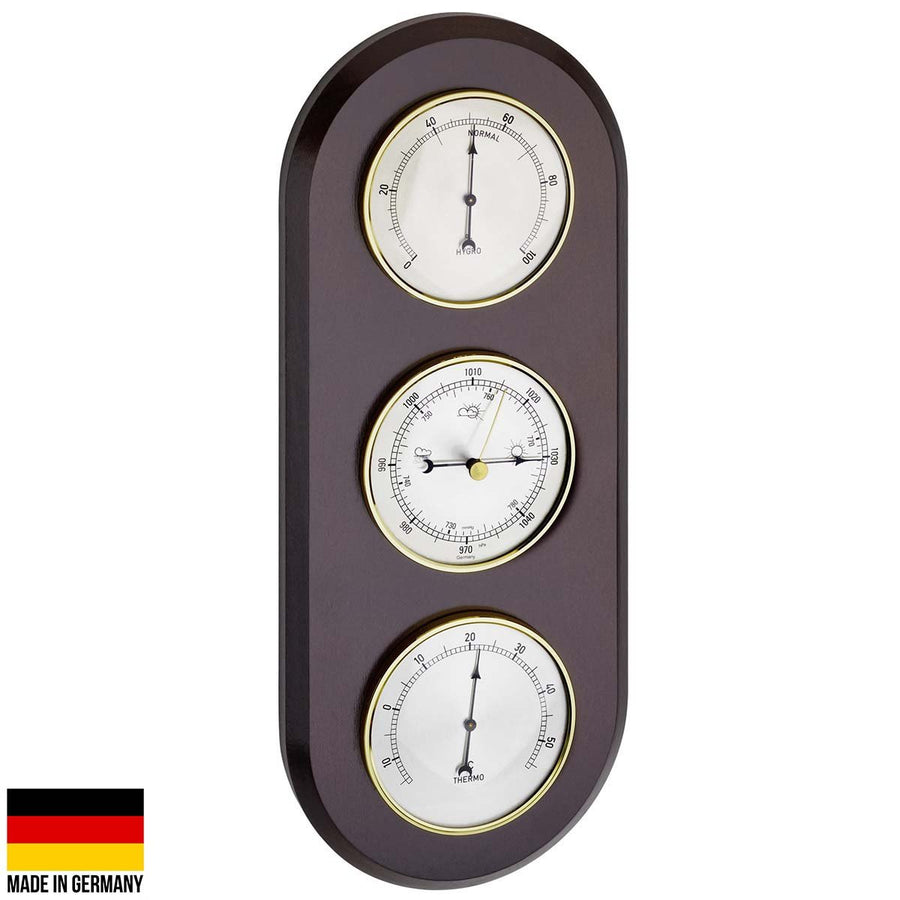 TFA 3 in 1 Domatic Weather Station Walnut Brown 38cm Front 20.1064.03