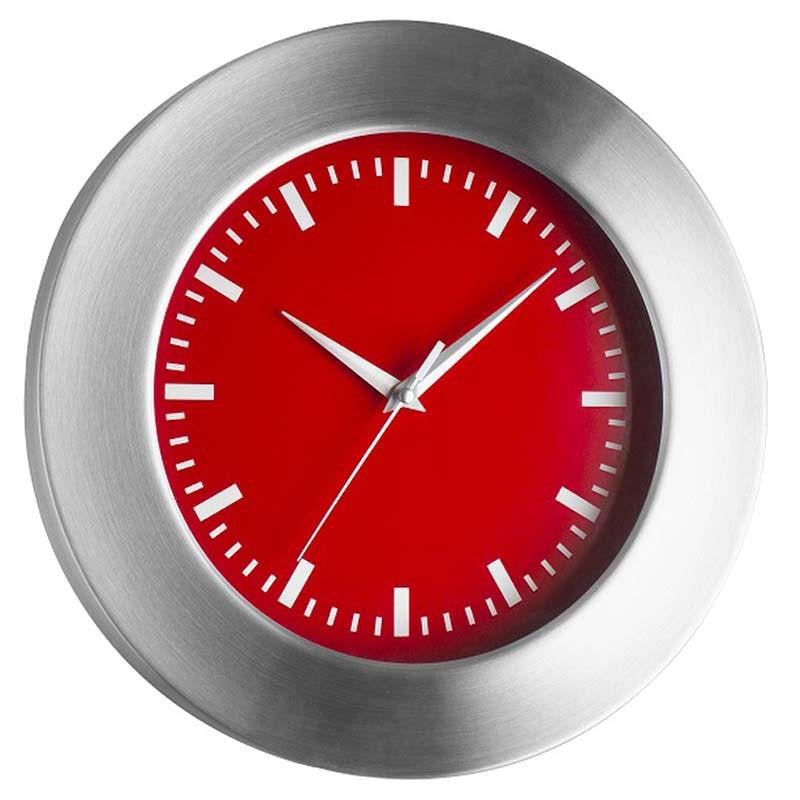 TFA Aluminum Wall Clock Red Dial 30cm 98.1048.05