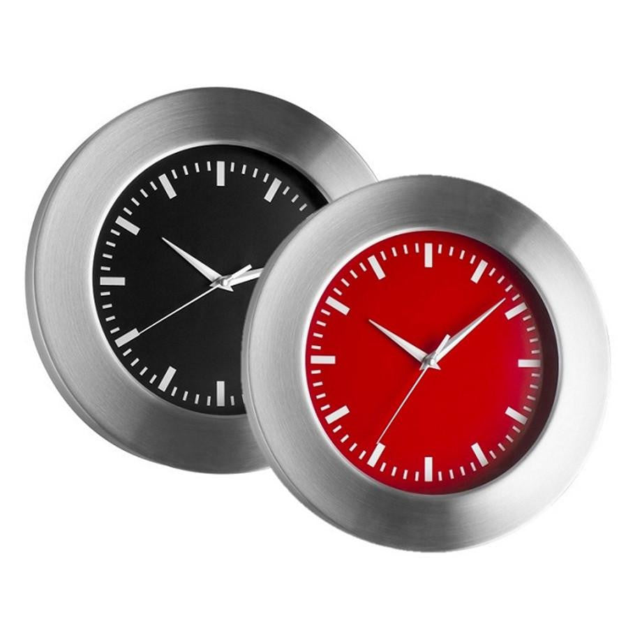 TFA Aluminum Wall Clock Red Black Dial 30cm