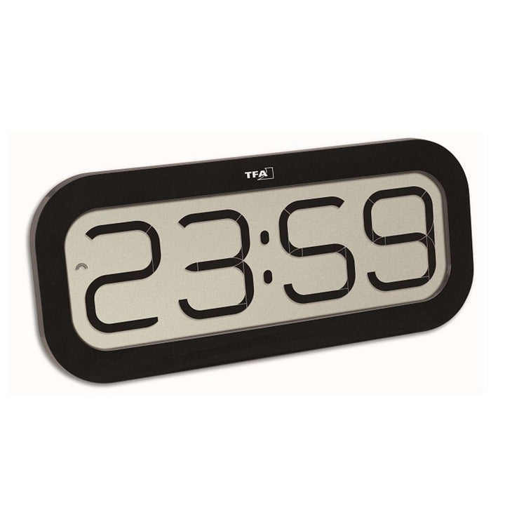 TFA BimBam Hourly Chime Digital Alarm Wall or Table Clock Black 32cm 60.4514.01