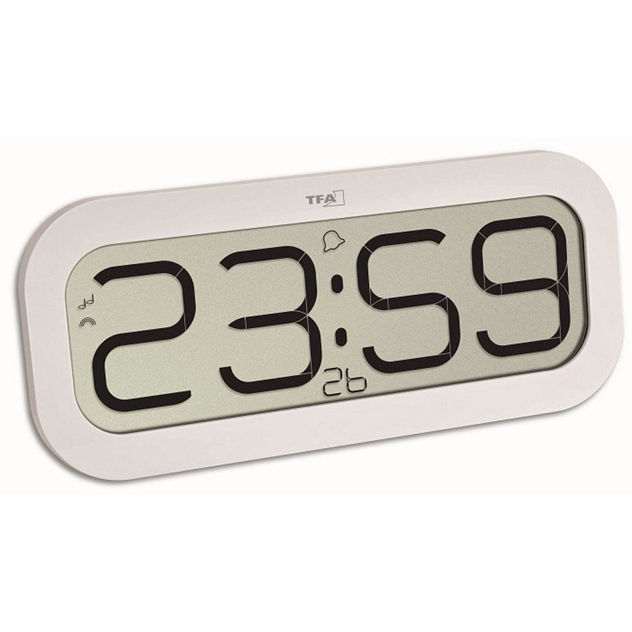 TFA BimBam Hourly Chime Digital Alarm Wall or Table Clock White 32cm 60.4514.02