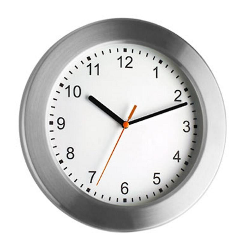 TFA Brushed Aluminum Silver Rim Wall Clock 25cm 98.1046