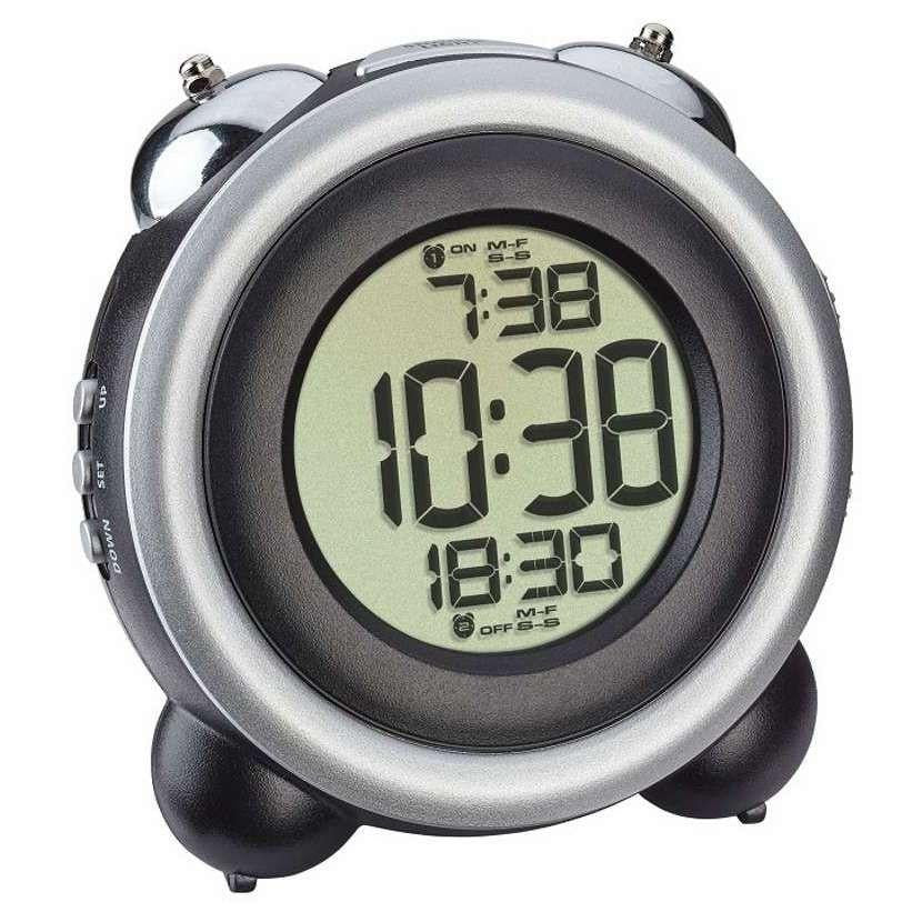 TFA Digital Bell Alarm Clock Black Silver 11cm 60.2016.01
