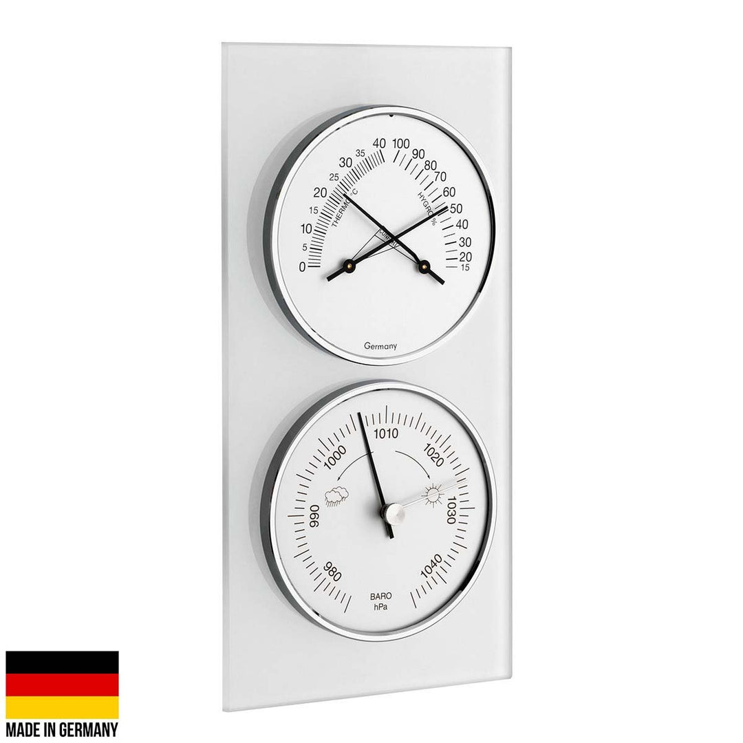 TFA Domatic Glass Weather Station Matte White Finish 24cm 20.3022