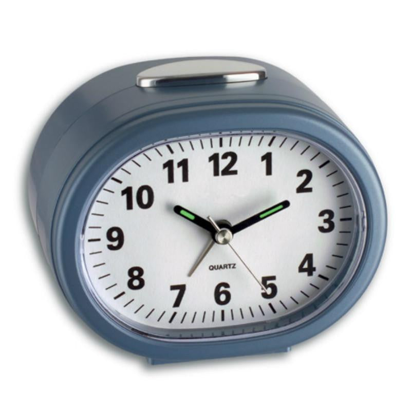 TFA Oblong Alarm Clock Dark Grey 11cm 981080