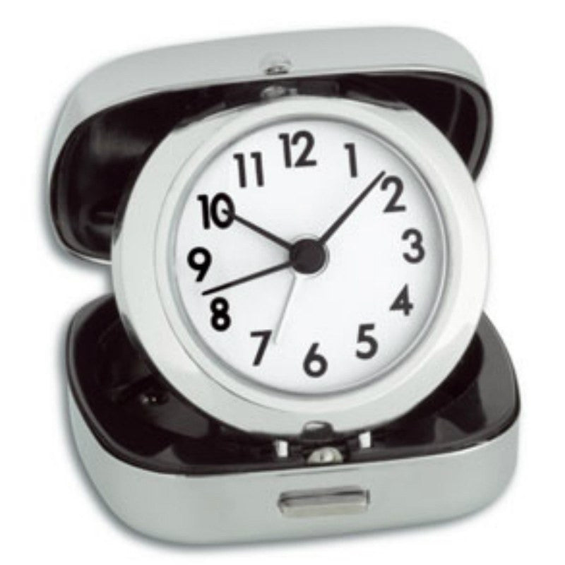 TFA Push Electronic Alarm Clock Silver 7cm Angle 601012