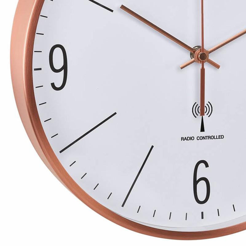 TFA Germany Adrian Analogue Copper Frame Wall Clock Copper and White 30cm 60.3534.51 3