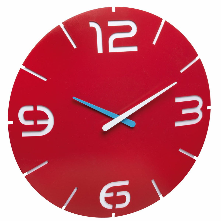 TFA Germany Alexi Contour Design Analogue Wall Clock Red 35cm 60.3047.05 1