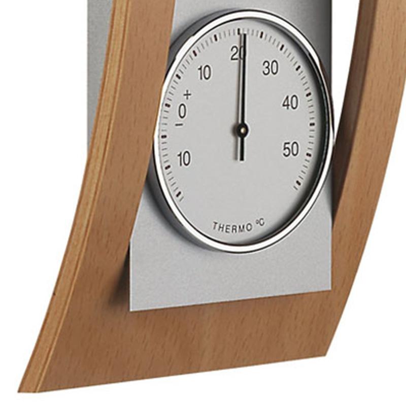 TFA Germany Baron Analogue Wood and Aluminium Weather Station Beech 39cm 20.1082.05 4