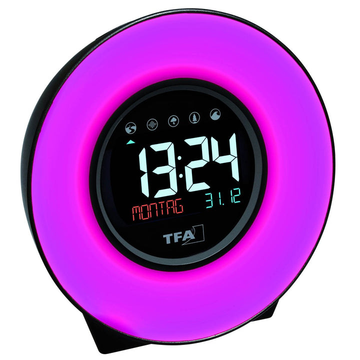 TFA Germany Dexter Mood Light Alarm Clock Changing Colours 14cm 60.2023.02 3