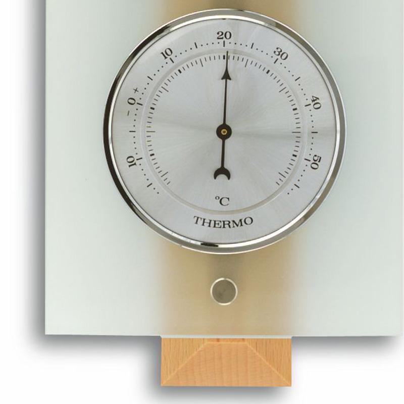 TFA Germany Hadley Analogue Glass Weather Station Natural Beech Glass 39cm 20.1067.05 4