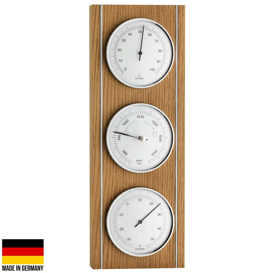 TFA Germany Harvey Analogue Outdoor Weather Station Natural Oak 36cm 20.1091.01 1