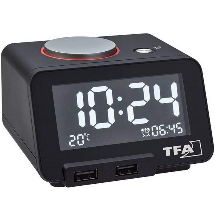 TFA Germany Hometime Digital Alarm Clock Black 11cm 60.2017.01 1