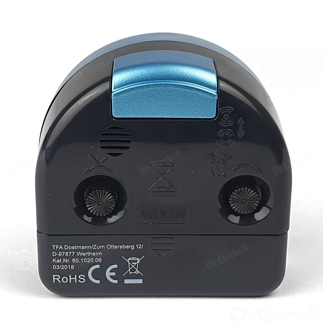 TFA Germany Lily Mini Alarm Clock Blue 7cm 60.1020.06 6