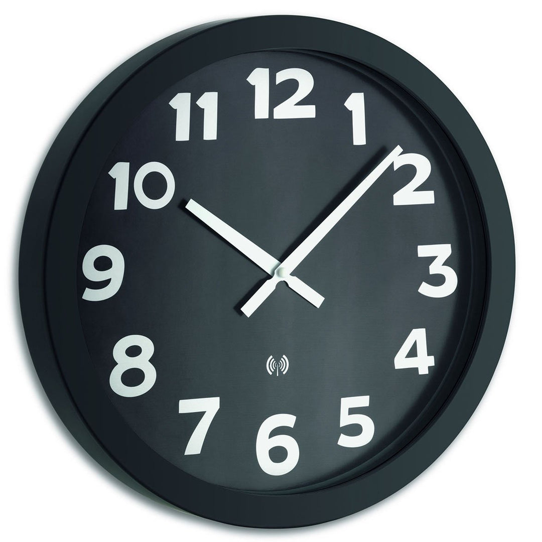 TFA Germany Linus Analogue Metal Frame Wall Clock Black 40cm 60.3506 1