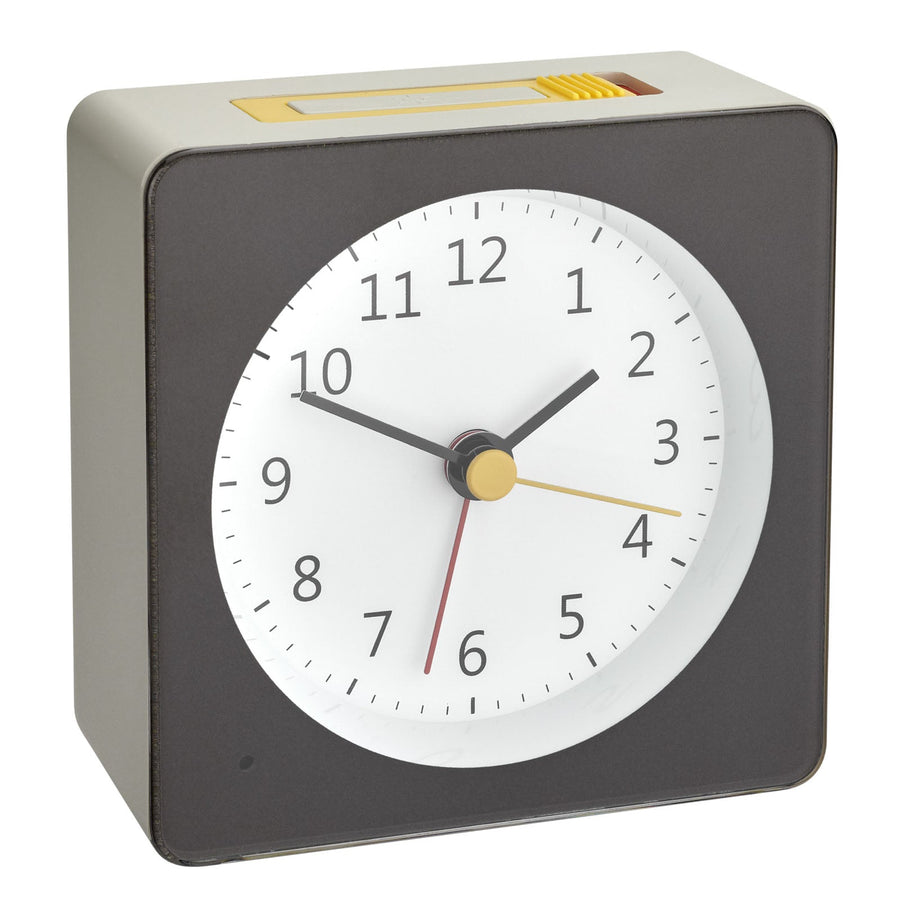 TFA Germany Loom Compact Alarm Clock GreyYellow 9cm 60.1031.10 1