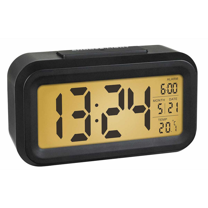 TFA Germany Lumio DIgital Alarm Clock Black  14cm 60.2018.01 Backlight