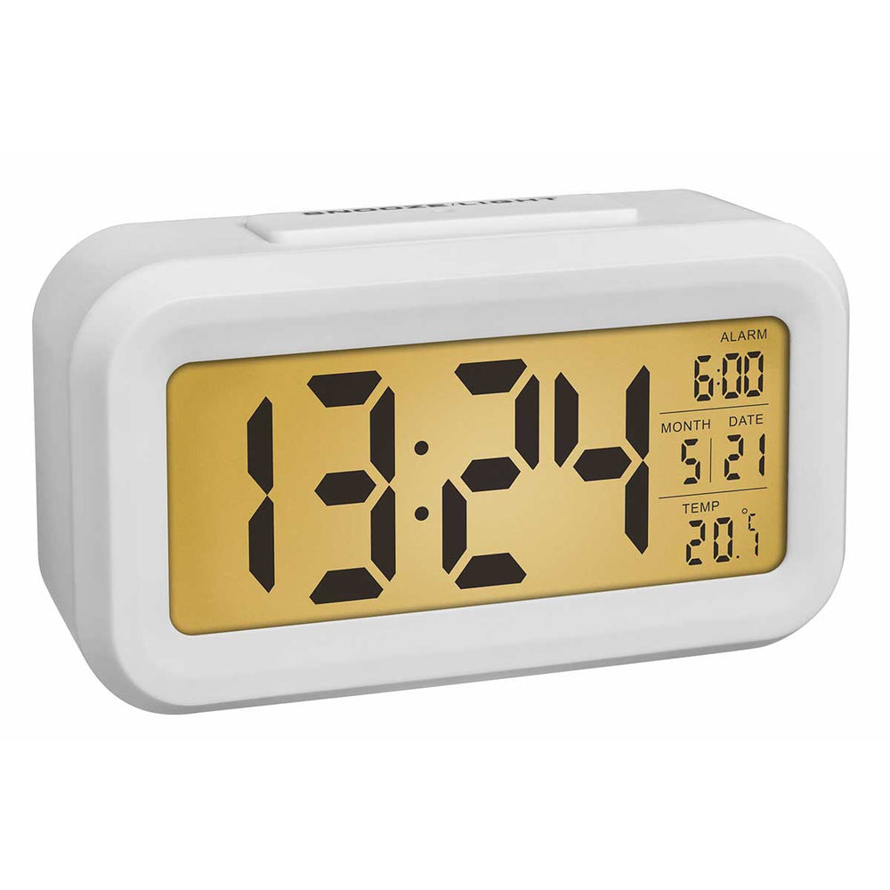 TFA Germany Lumio DIgital Alarm Clock White 14cm 60.2018.02 Backlight