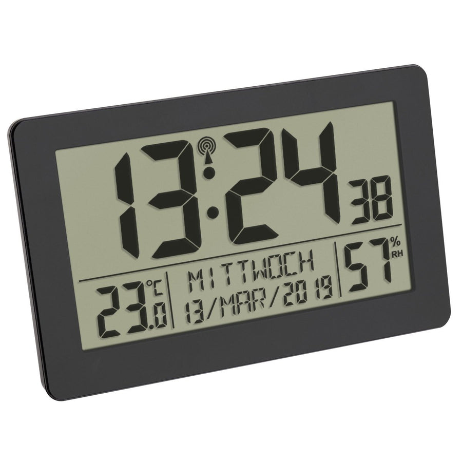 TFA Germany Malik Digital Calendar Temp Humidity Wall or Desk Clock 21cm 60.2557.01 1